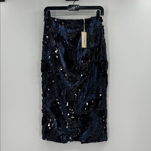 Ramy Brook Women's Donnelly Sequin Midi Skirt - Navy - 4 - New with tags - Picture 1 of 10